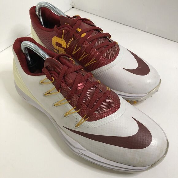 NIKE USC LUNAR SZ: M7 / W9.5 CONTROL 4 GOLF CLEATS 838116-108 Crimson Gold - Picture 10 of 15